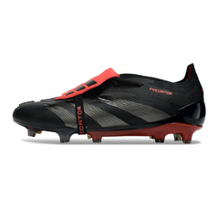 Botas de fútbol Adidas Predator 30 Elite Tongue FG para terreno firme, color negro y rojo