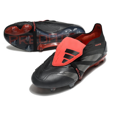Botas de fútbol Adidas Predator 30 Elite Tongue FG para terreno firme, color negro y rojo