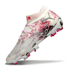 Scarpa da calcio Puma Future 8 bianca e rosa per terreni compatti FG