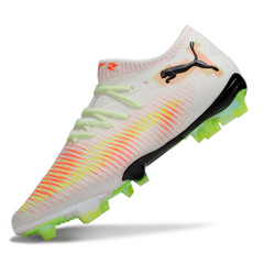 Puma Future 8 Low White Orange and Green Firm Ground FG Football Boot