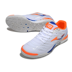 Scarpa da calcio indoor Joma Regate Rebound bianca arancione e blu IC