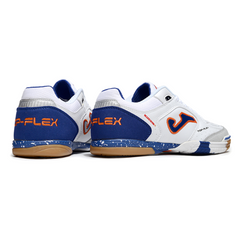 Scarpa da calcio Joma Top Flex 24 bianca, blu e arancione Futsal IC