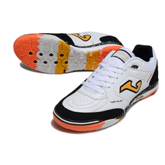 Scarpa da calcio indoor Joma Top Flex Rebound bianca, nera e arancione