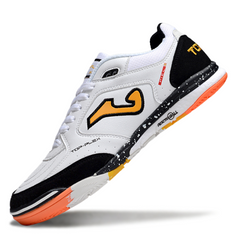Scarpa da calcio indoor Joma Top Flex Rebound bianca, nera e arancione