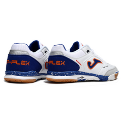 Joma Top Flex Rebound White and Blue Indoor IC Football Boot