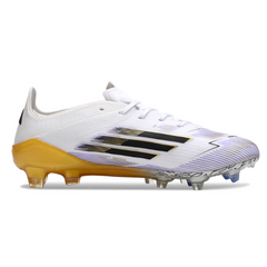 Adidas F50 Elite White Black and Gold Firm Ground FG Kids Football Boot