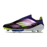 Scarpa da calcio per bambini Adidas F50+ Elite Laceless nera e arancione per terreni compatti FG