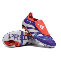 Scarpa da calcio per bambini Adidas Predator 25 Elite Tongue blu e rossa per terreni compatti FG