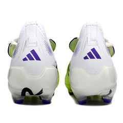 Scarpa da calcio per bambini Adidas Predator 25 Elite Tongue bianca e verde chiaro per terreni compatti FG