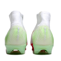 Nike Air Zoom Mercurial Superfly 10 Elite White Pink and Green Firm Ground FG Kids Football Boot