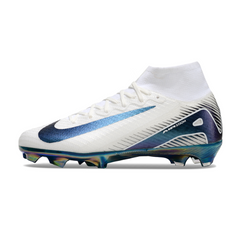 Scarpa da calcio per bambini Nike Air Zoom Mercurial Superfly 10 Elite bianca e verde per terreni compatti FG