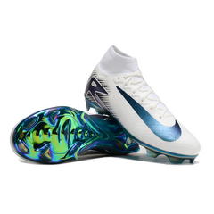 Scarpa da calcio per bambini Nike Air Zoom Mercurial Superfly 10 Elite bianca e verde per terreni compatti FG