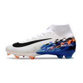 Nike Air Zoom Mercurial Superfly 10 Elite White and Blue Firm Ground FG Kids Football Boot