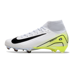 Nike Air Zoom Mercurial Superfly 10 Elite White and Green Firm Ground FG Kids Football Boot