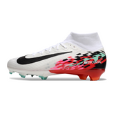 Nike Air Zoom Mercurial Superfly 10 Elite White and Red Firm Ground FG Kids Football Boot