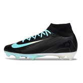 Nike Air Zoom Mercurial Superfly 10 Elite Black White and Light Blue Firm Ground FG Kids Football Boot