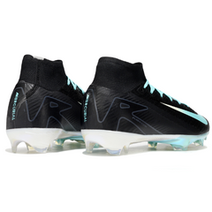Nike Air Zoom Mercurial Superfly 10 Elite Black White and Light Blue Firm Ground FG Kids Football Boot