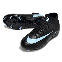 Nike Air Zoom Mercurial Superfly 10 Elite Black and Light Blue Firm Ground FG Kids Football Boot