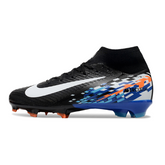 Nike Air Zoom Mercurial Superfly 10 Elite Black Blue and Orange Firm Ground FG Kids Football Boot