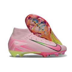 Nike Air Zoom Mercurial Superfly 10 Elite Light Pink and Green Firm Ground FG Kids Football Boot