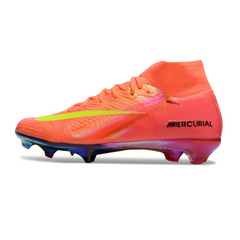 Botas de fútbol Nike Air Zoom Mercurial Superfly 10 Elite para niños, color rosa y amarillo, para terreno firme FG