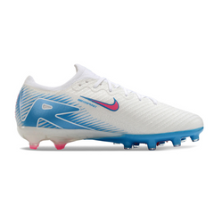 Botas de fútbol Nike Air Zoom Mercurial Vapor 16 Elite para niños, blancas, azules y rosas, para césped artificial AG