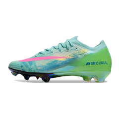 Botas de fútbol Nike Air Zoom Mercurial Vapor 16 Elite para niños, color azul, verde y rosa, para terreno firme FG