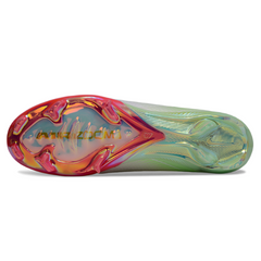 Nike Air Zoom Mercurial Vapor 16 Elite White Pink and Green Firm Ground FG Kids Football Boot