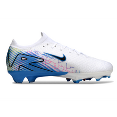 Scarpa da calcio per bambini Nike Air Zoom Mercurial Vapor 16 Elite, bianca e azzurra, per terreni compatti FG