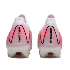 Botas de fútbol Nike Air Zoom Mercurial Vapor 16 Elite blancas y rosas para terreno firme (FG).