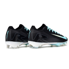 Nike Air Zoom Mercurial Vapor 16 Elite Black White and Light Blue Firm Ground FG Kids Football Boot