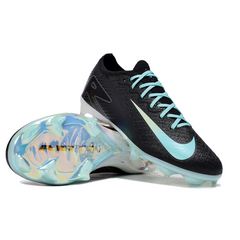 Nike Air Zoom Mercurial Vapor 16 Elite Black White and Light Blue Firm Ground FG Kids Football Boot