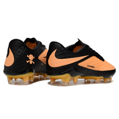 Botas de fútbol Nike Phantom Hypervenom Elite DF naranjas y negras para niños, para terreno firme (FG).