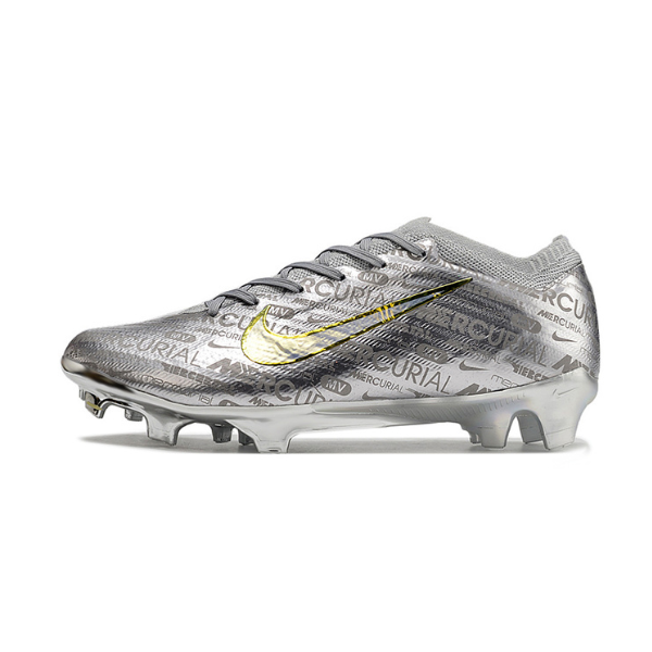 Chuteira Infantil Campo Nike Zoom Mercurial Vapor 15 Elite FG Prata - VENI Futebol