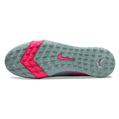 Botas de fútbol Nike Zoom Mercurial Superfly 10 Elite para niños, color azul claro y rosa, modelo Turf TF