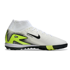 Botas de fútbol Nike Zoom Mercurial Superfly 10 Elite para niños, blancas, verdes y negras, color césped artificial TF