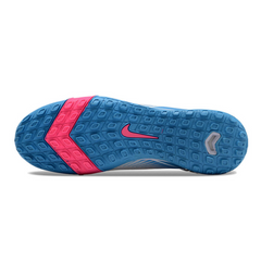 Scarpa da calcio Nike Zoom Mercurial Superfly 10 Elite per bambini, bianca, rosa e blu, per terreni duri