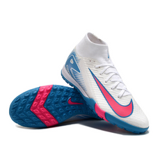 Scarpa da calcio Nike Zoom Mercurial Superfly 10 Elite per bambini, bianca, rosa e blu, per terreni duri