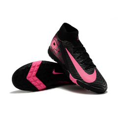Botas de fútbol Nike Zoom Mercurial Superfly 10 Elite Turf TF negras y rosas para niños