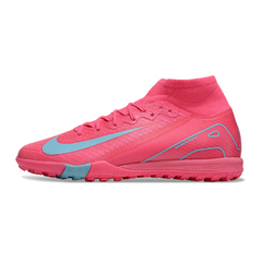 Botas de fútbol Nike Zoom Mercurial Superfly 10 Elite Turf TF para niños, color rosa y azul