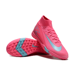 Botas de fútbol Nike Zoom Mercurial Superfly 10 Elite Turf TF para niños, color rosa y azul
