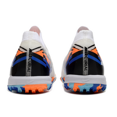 Nike Zoom Mercurial Vapor 16 Elite Kids White Blue and Orange Turf TF Football Boot