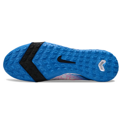 Scarpa da calcio Nike Zoom Mercurial Vapor 16 Elite per bambini, bianca e blu, per terreni duri