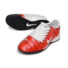 Botas de fútbol Nike Total 90 III Turf TF para niños, color blanco y rojo