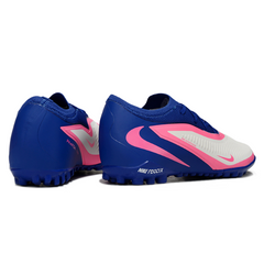Botas de fútbol Nike Phantom 6 Pro Kids Turf TF blancas, azules y rosas