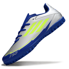 Botas de fútbol Adidas F50 Club Turf TF gris y azul oscuro