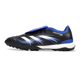 Botas de fútbol Adidas Predator 25 Elite Tongue Turf TF, color negro, azul y blanco
