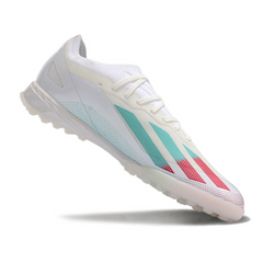 Chuteira Society Adidas X Crazyfast.1 TF Branca, Rosa e Azul - VENI Futebol
