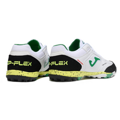 Joma Top Flex White Black and Green Turf TF Football Boot