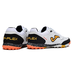 Joma Top Flex Turf TF White Black and Orange Football Boot